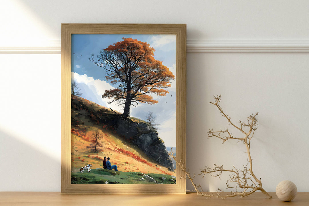 English Countryside Charm: Bring the beauty of Northumberland into homes with this Sycamore Gap art, a thoughtful housewarming gesture