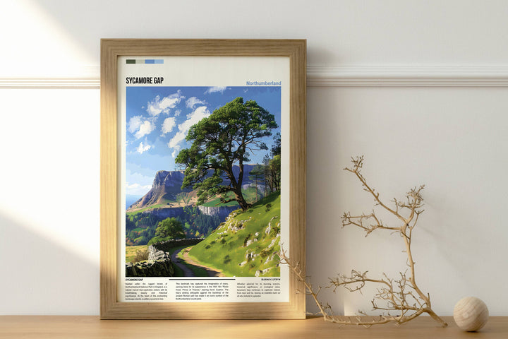 Coastal Retreat: Bring the tranquility of Northumberland&#39;s coast into homes with this Sycamore Gap print, a perfect housewarming present