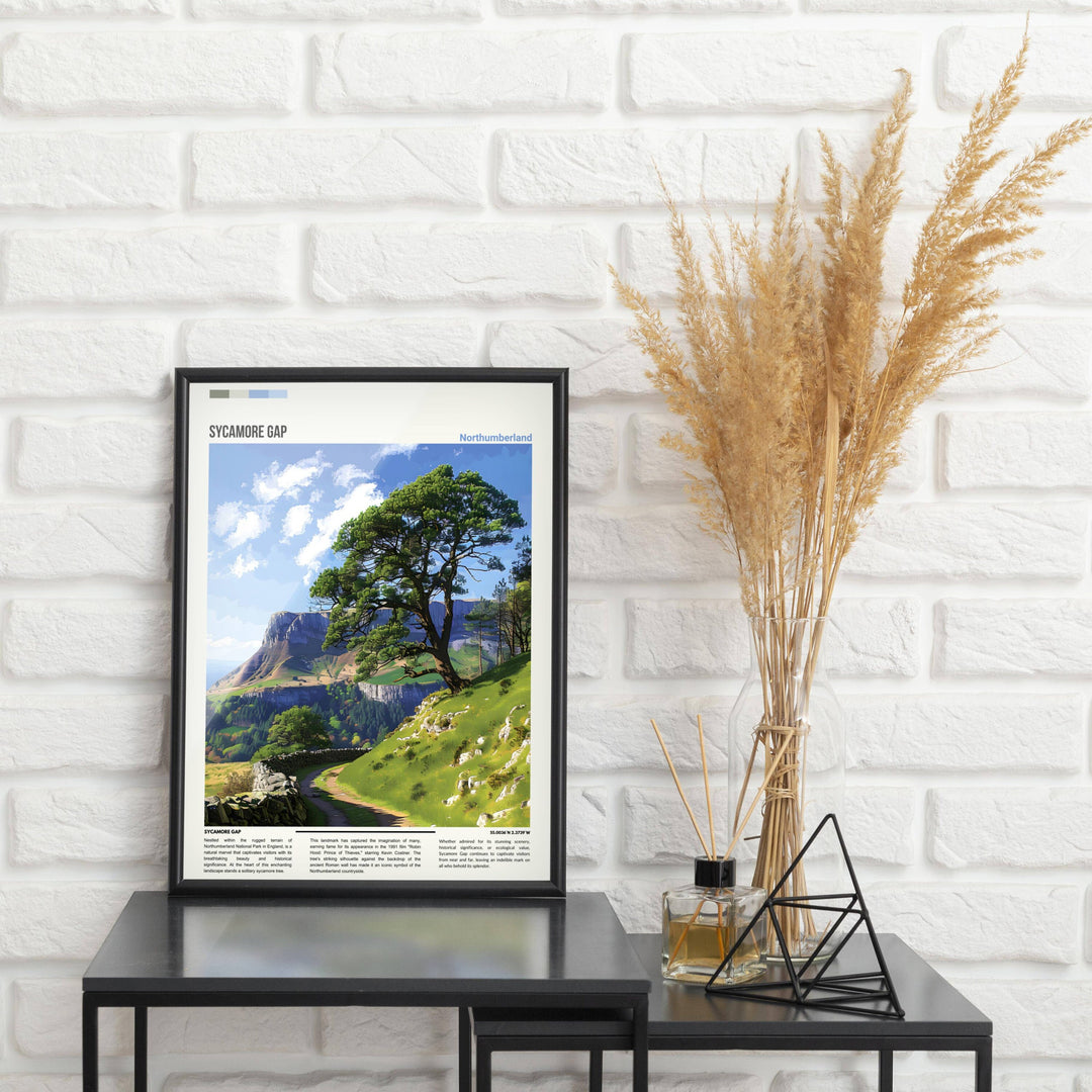 Sycamore Elegance: Gift the beauty of Northumberland with this captivating poster, an ideal choice for housewarming celebrations