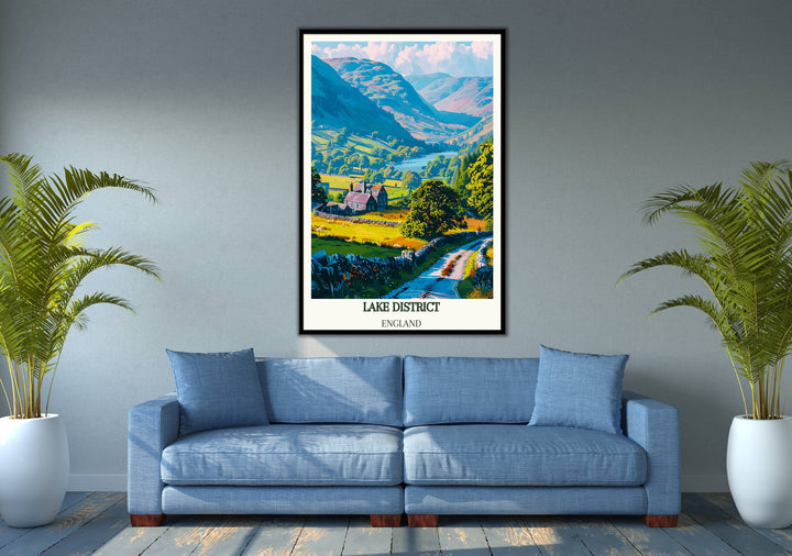 Engaging England Wall Art portraying the picturesque Lake District, a delightful choice for enhancing your home decor or gifting occasions