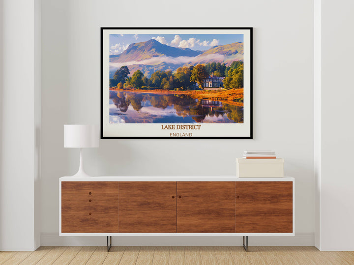 Inspirational UK Travel Print offering a glimpse into the scenic wonders of the Lake District, perfect for wanderlust-filled hearts