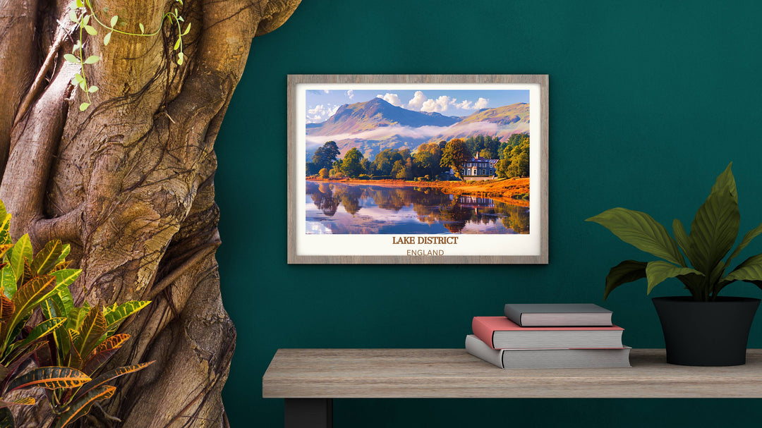 Relaxing England Travel Print showcasing the peaceful vistas of the Lake District, a soothing addition to your interior decor