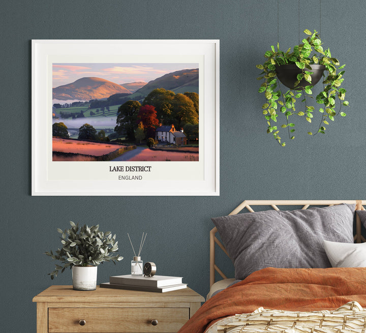 Inspiring Lake District Travel Poster showcasing the natural wonders of England, perfect for adding flair to your home decor