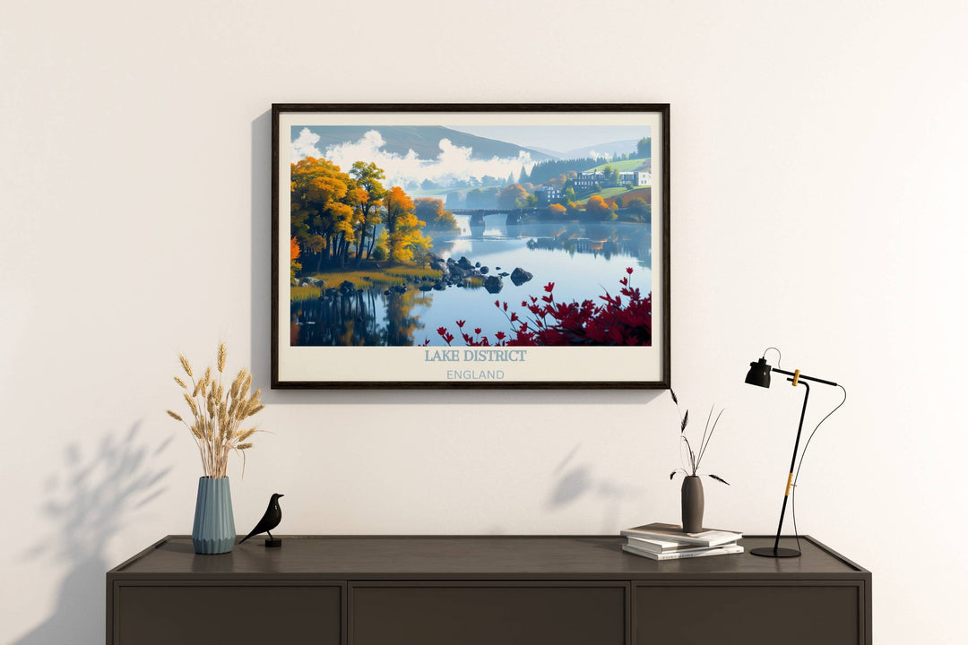 Picturesque England Poster featuring the breathtaking scenery of the Lake District, a charming accent for any home or office space