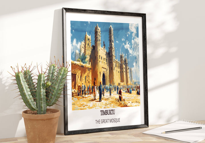 Transport yourself to the heart of Timbuktu Annual Restoration Festival with this mesmerizing depiction of Djingareyber Mosque.