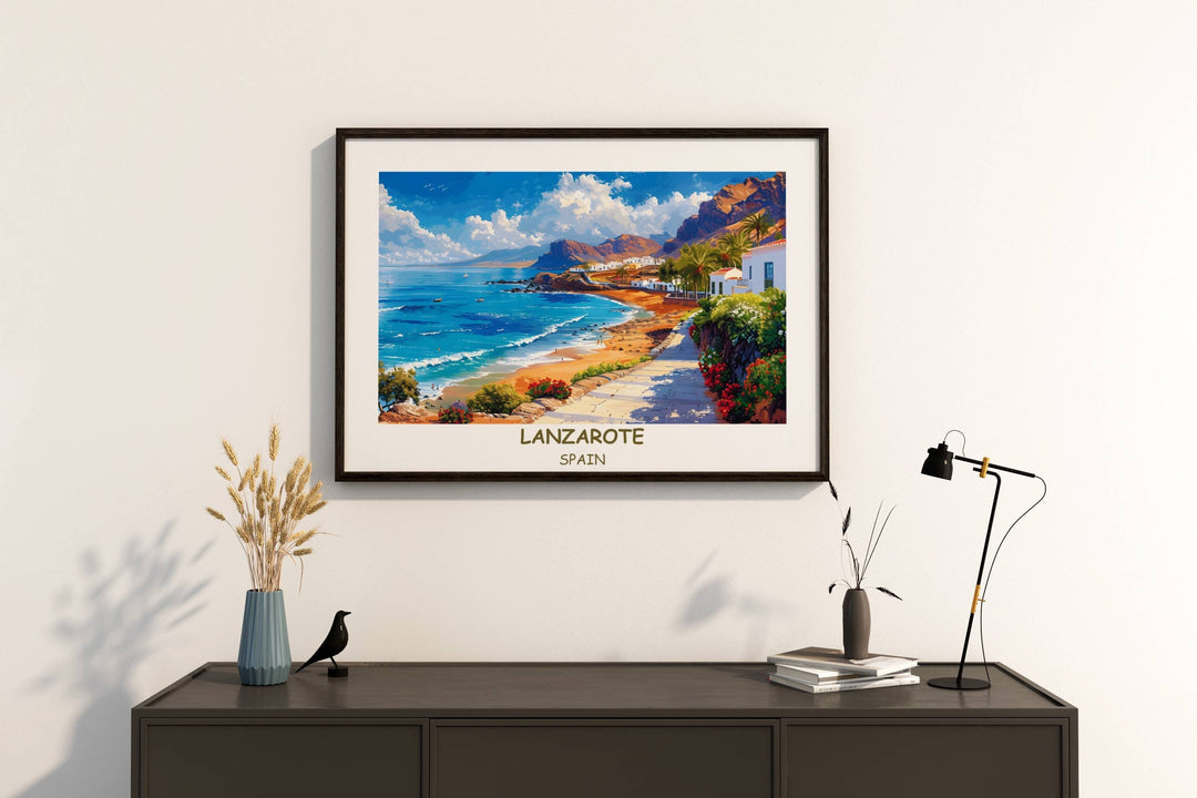 Lanzarote Art Print Beautiful depiction of Canary Islands natural splendor. Essential decor for Spain explorers.