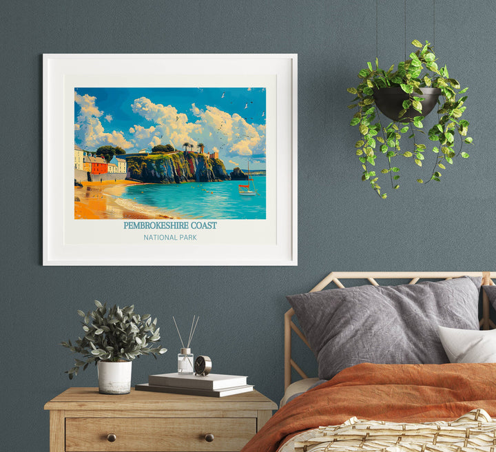 Enthralling Pembrokeshire Print: a captivating print showcasing the allure of Pembrokeshires landscape. Perfect for art enthusiasts.