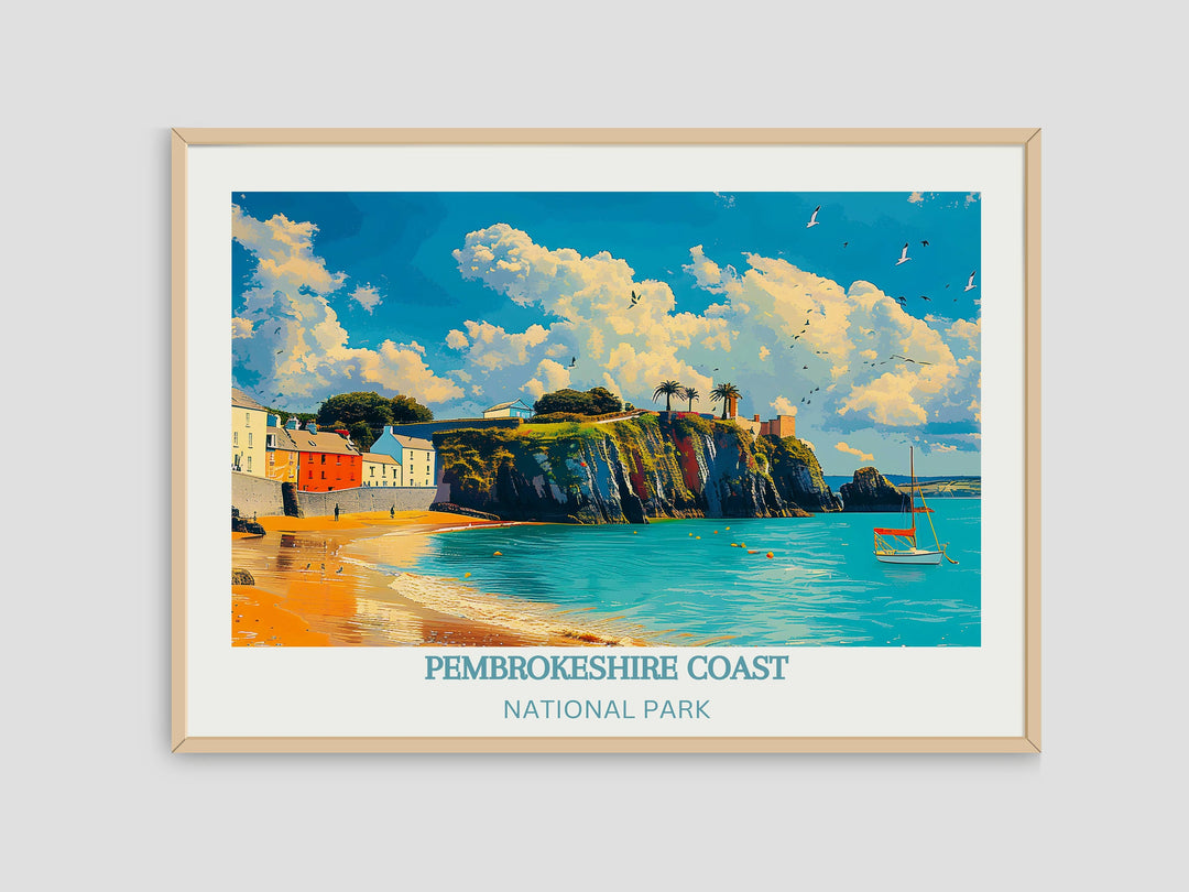 Magical Pembrokeshire Art: a magical print capturing the enchanting allure of Pembrokes National Park. Perfect for art lovers.