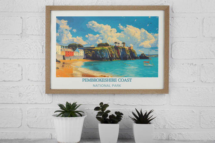 Harmonious Pembrokeshire Print: a harmonious depiction of Pembrokeshires natural beauty, perfect for creating a peaceful atmosphere.