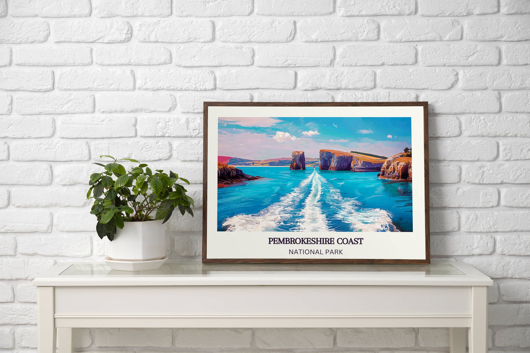 Captivating Pembrokeshire Art: a captivating print showcasing the allure of Pembrokes National Park. Perfect for art lovers.