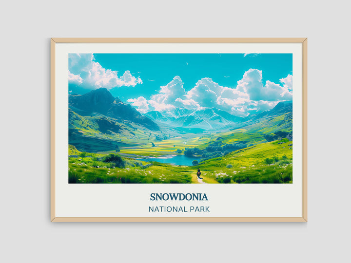 Vibrant Snowdonia print, a wonderful choice for nature-inspired home decor. Ideal for gifting to friends and family.