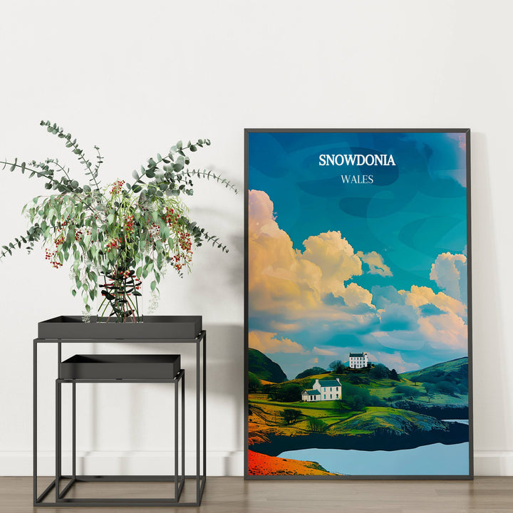 Illustration showcasing the breathtaking landscape of Snowdonia National Park. Perfect for gifting to outdoor enthusiasts.