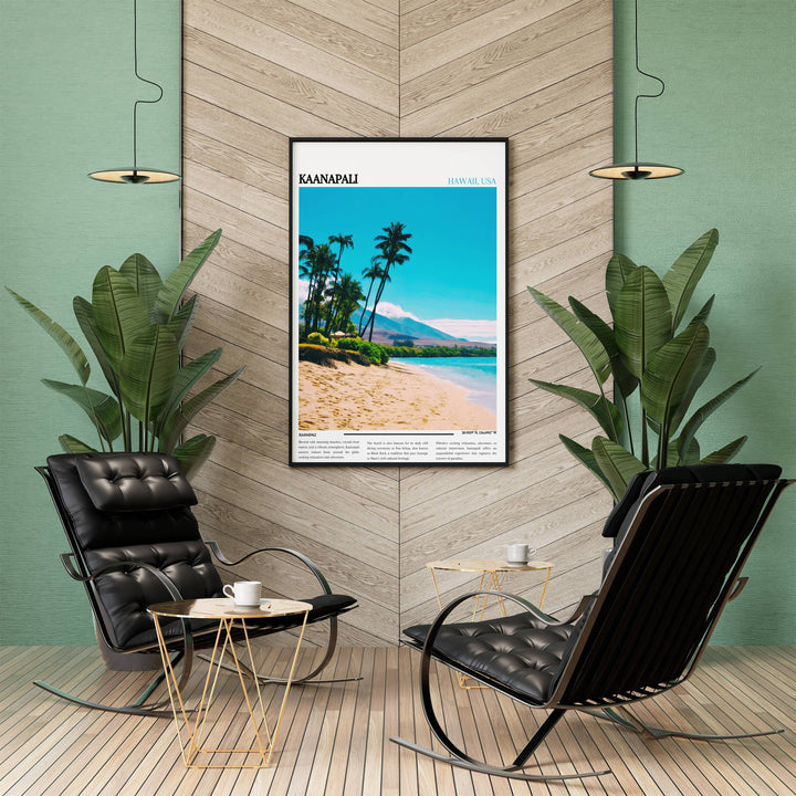 Our Glamorous Kaanapali Travel Print will consistently impact your living space by turning it into a cool and elegant place. Anyone who loves art or traveling would immediately become a big lover of this fantastic artwork.