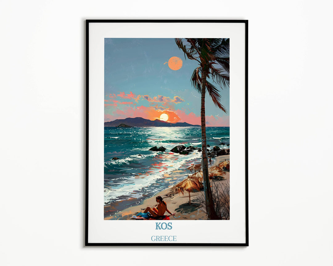 Embrace the beauty of Kos with this captivating Greece art gift, a wonderful addition to any home or office