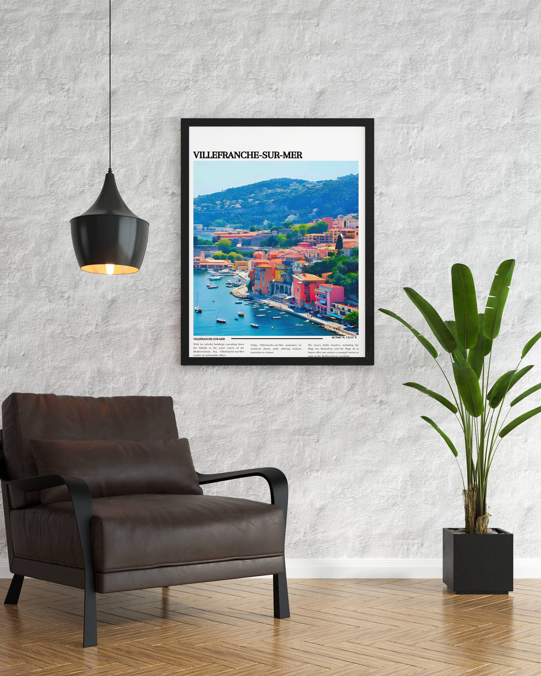 Immerse yourself in the allure of the French Riviera with this captivating Villefranche-sur-Mer print, a stunning addition to your home decor.
