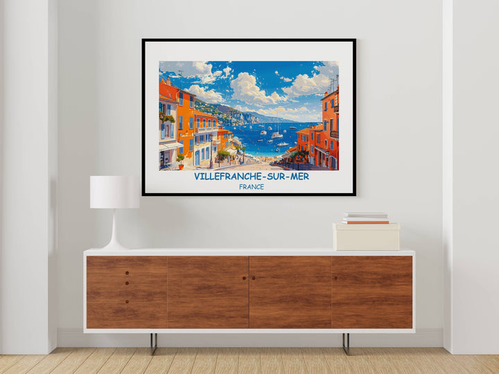 Immerse yourself in the magic of Villefranche-sur-Mer, France, with this captivating travel print, perfect for decorating your walls or gifting.