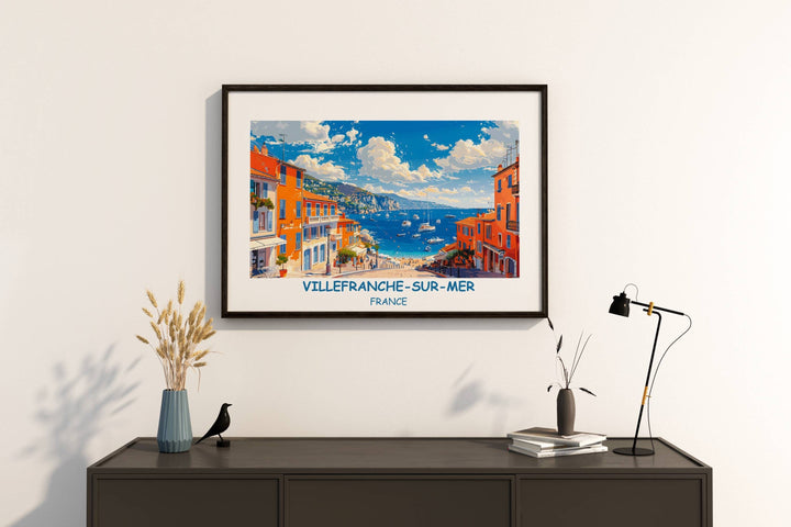 Indulge in the splendor of the Cote dAzur with this exquisite Villefranche-sur-Mer print, a timeless piece capturing the essence of France.