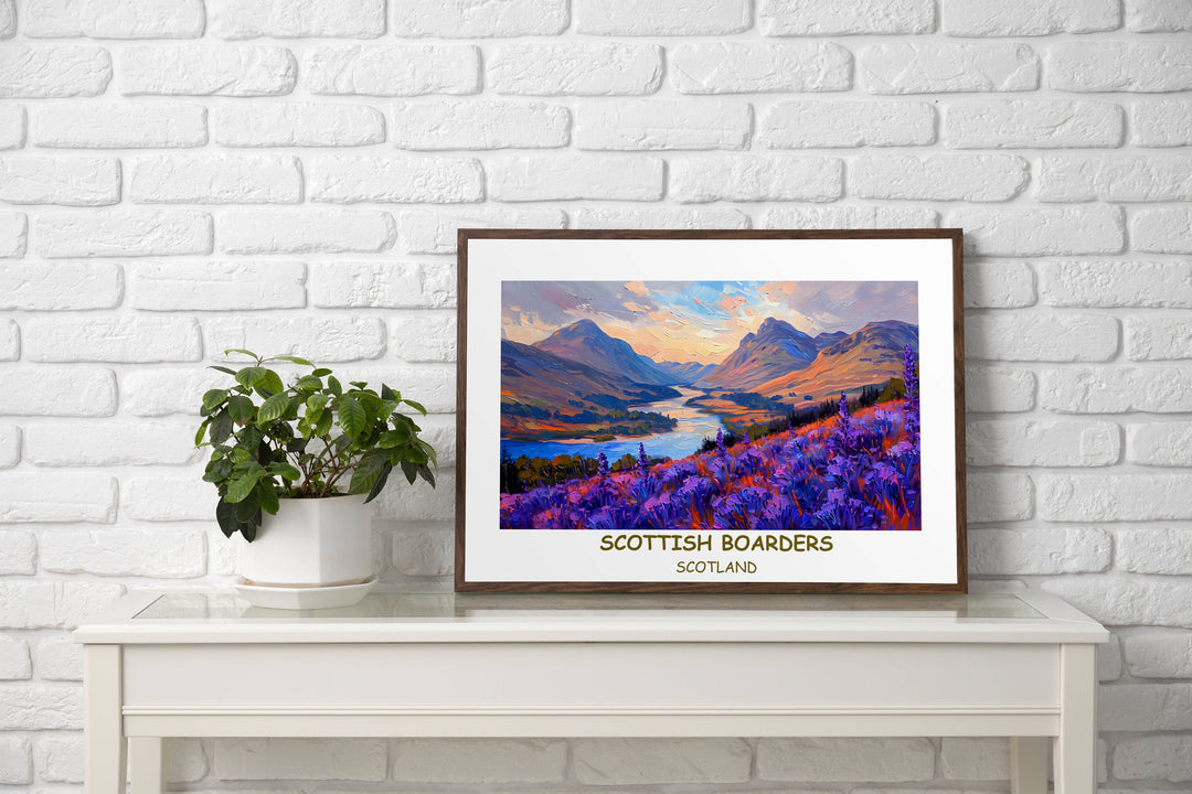 Enrich your home decor with the enchanting allure of Scotland, depicted in exquisite prints inspired by its scenic landscapes.