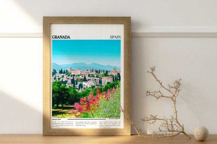 Adorn your walls with the allure of Granada with this exquisite Granada wall art, a must-have for Europe travel enthusiasts.