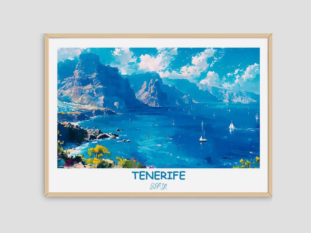 Embrace the spirit of Tenerife with this stunning Los Gigantes Cliffs artwork. A perfect addition to any Tenerife or Spain themed collection