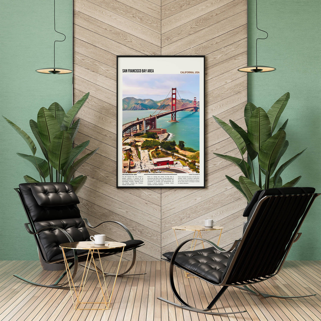 Enchanting San Francisco Golden Gate Bridge poster print, depicting the splendor of the Bay Area. Ideal for Bay Area admirers.