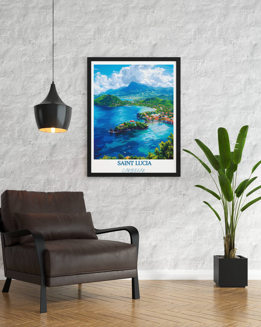 Capture Caribbean allure with Saint Lucia travel art. Perfect for Saint Lucia decor, this wall art evokes island serenity