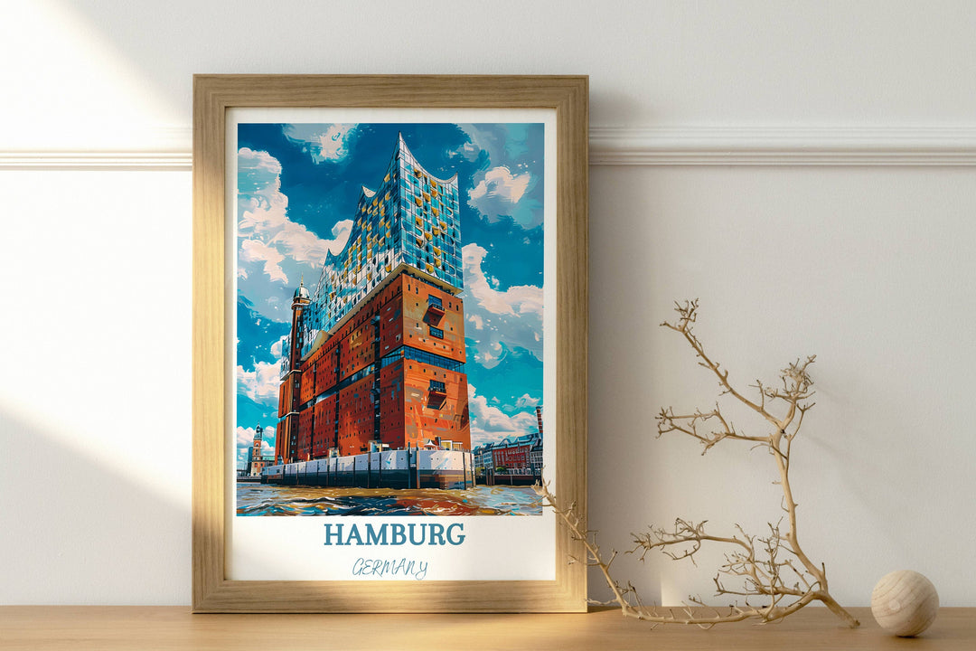 Add a touch of sophistication to your decor with this elegant Elbphilharmonie poster. A must-have for any Germany art enthusiast. The perfect Germany gift