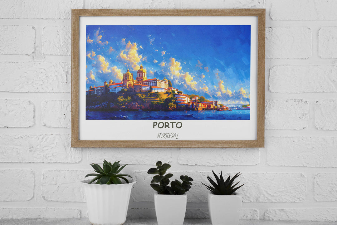 Elevate your decor with a Porto travel print, perfect for Porto wall hanging. An ideal home decor piece and a thoughtful gift for art lovers who appreciate the beauty of Portugal.
