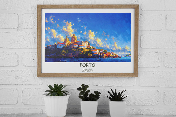 Elevate your decor with a Porto travel print, perfect for Porto wall hanging. An ideal home decor piece and a thoughtful gift for art lovers who appreciate the beauty of Portugal.