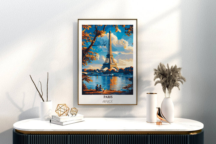 Elevate your decor with this chic Paris art gift featuring the iconic Eiffel Tower. A stylish homage to the romance and allure of Paris.
