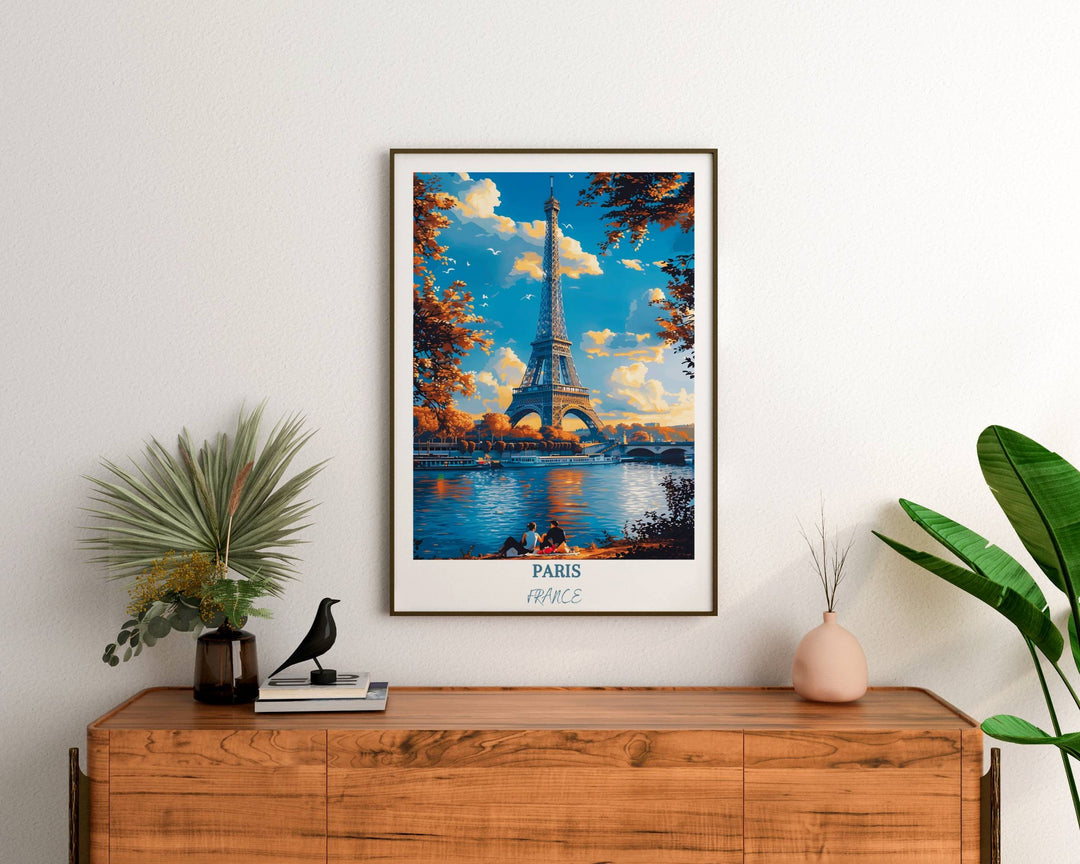 Celebrate the magic of Paris with this striking wall art showcasing the iconic Eiffel Tower. A timeless addition to any Paris-themed collection.