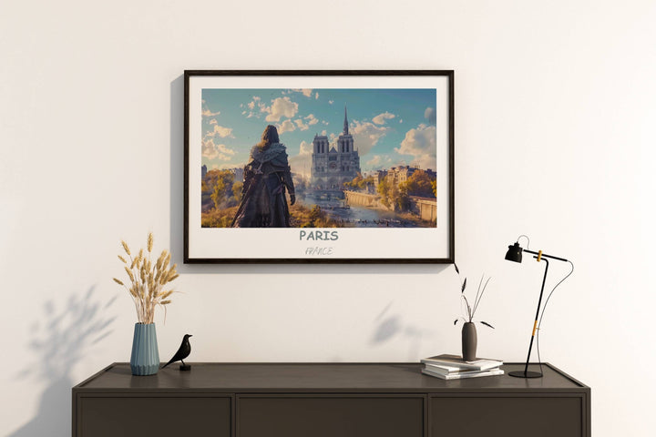 Elevate your decor with this captivating Paris art gift featuring the iconic Louvre Museum. A stylish homage to the beauty of Paris.