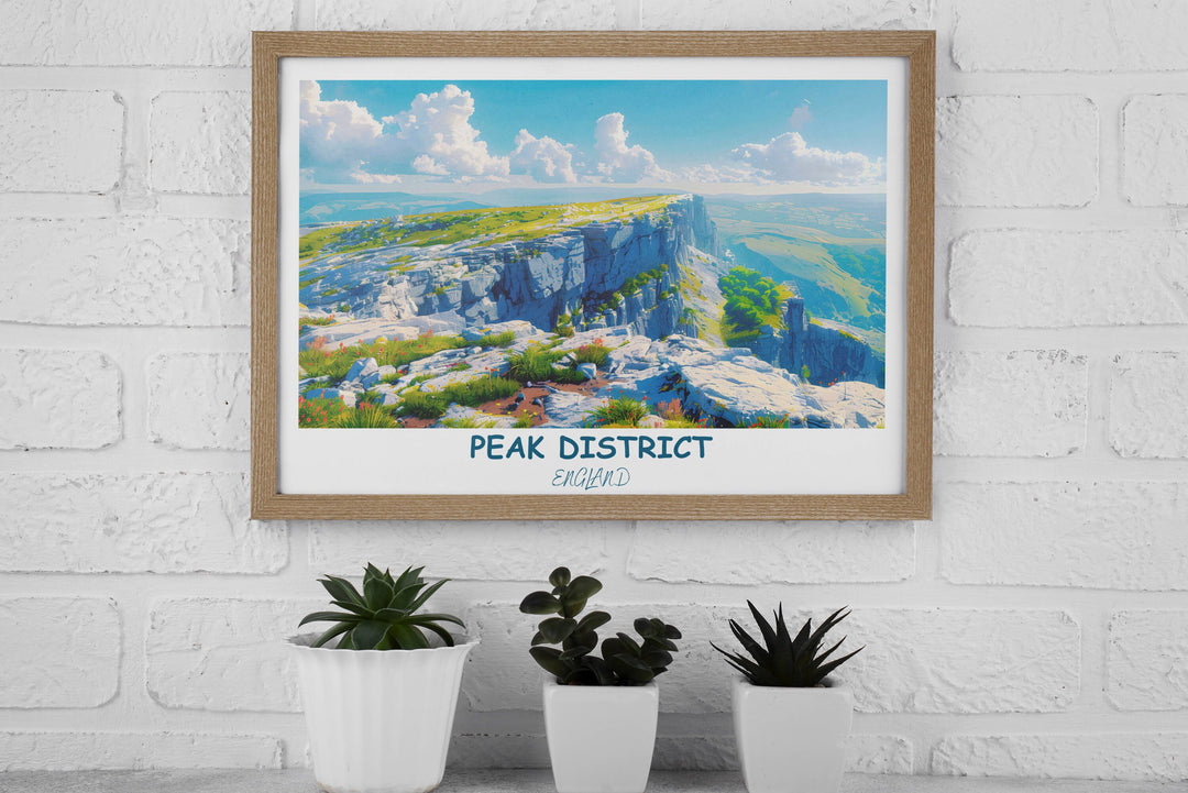 Capture the essence of the Peak District&#39;s natural beauty with this captivating print featuring Chatsworth House.
