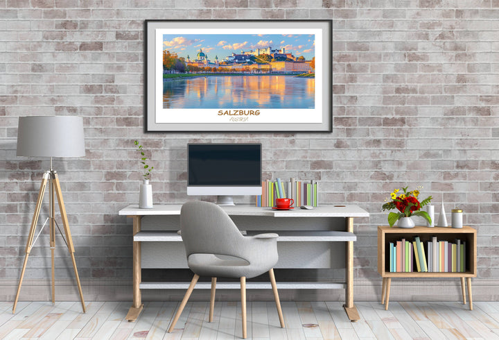 Transform your space with this stunning Salzburg wall art, highlighting the majestic Hohensalzburg Fortress. The perfect gift for any art lover.