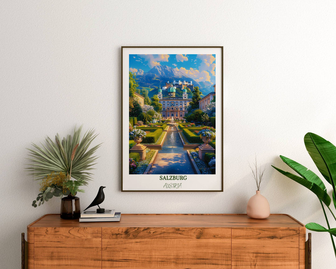 Bring Salzburgs charm home with this exquisite wall art featuring Hohensalzburg Castle. Ideal as a thoughtful gift or elegant decor accent.