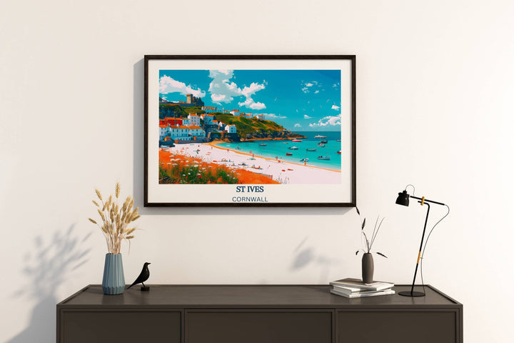 Our Glamorous St Ives Travel Print will consistently impact your living space by turning it into a cool and elegant place. Anyone who loves art or travelling would immediately become a big lover of this fantastic artwork.