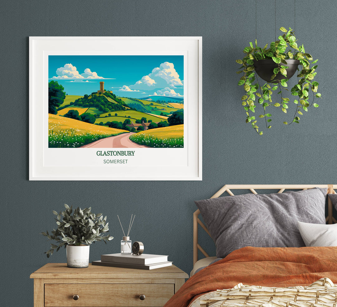 Our Glamorous Glastonbury Travel Print will consistently impact your living space by turning it into a cool and elegant place. Anyone who loves art or travelling would immediately become a big lover of this fantastic artwork.