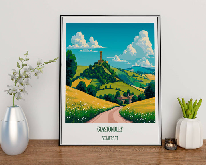 Our Glamorous Glastonbury Travel Print will consistently impact your living space by turning it into a cool and elegant place. Anyone who loves art or travelling would immediately become a big lover of this fantastic artwork.