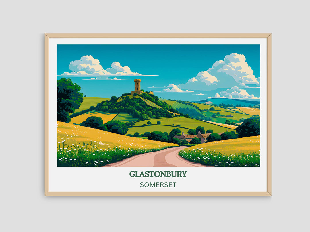 Our Glamorous Glastonbury Travel Print will consistently impact your living space by turning it into a cool and elegant place. Anyone who loves art or travelling would immediately become a big lover of this fantastic artwork.