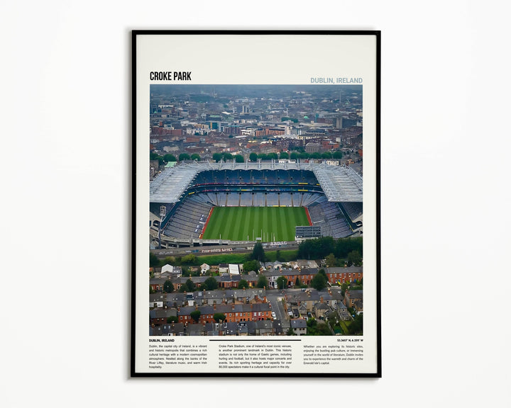 Dublin Wall Art with a picturesque view of Croke Park Stadium, ideal for Dublin enthusiasts