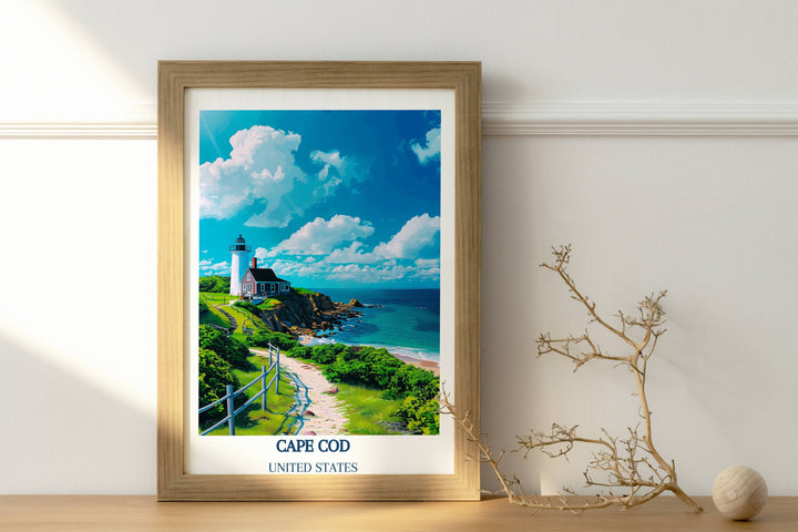 Our Glamorous Cape Cod Travel Print will consistently impact your living space by turning it into a cool and elegant place. Anyone who loves art or traveling would immediately become a big lover of this fantastic artwork.