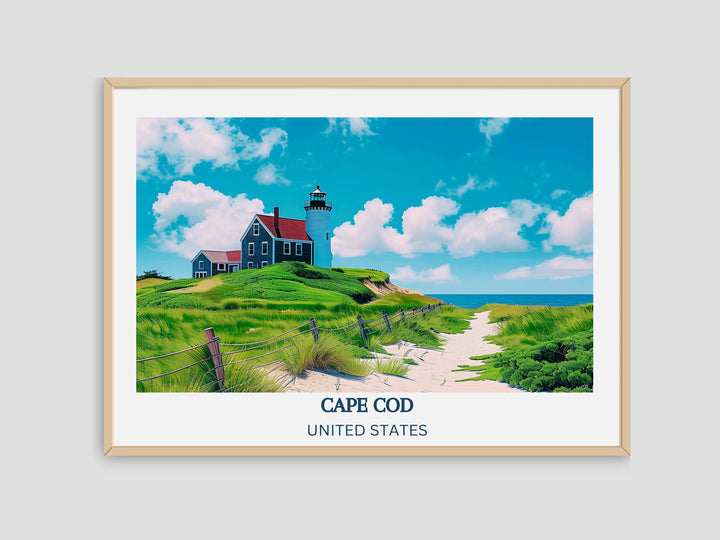 Our Glamorous Cape Cod travel print will consistently impact your living space by turning it into a cool and elegant place. Anyone who loves art or traveling would immediately become a big lover of this fantastic artwork.