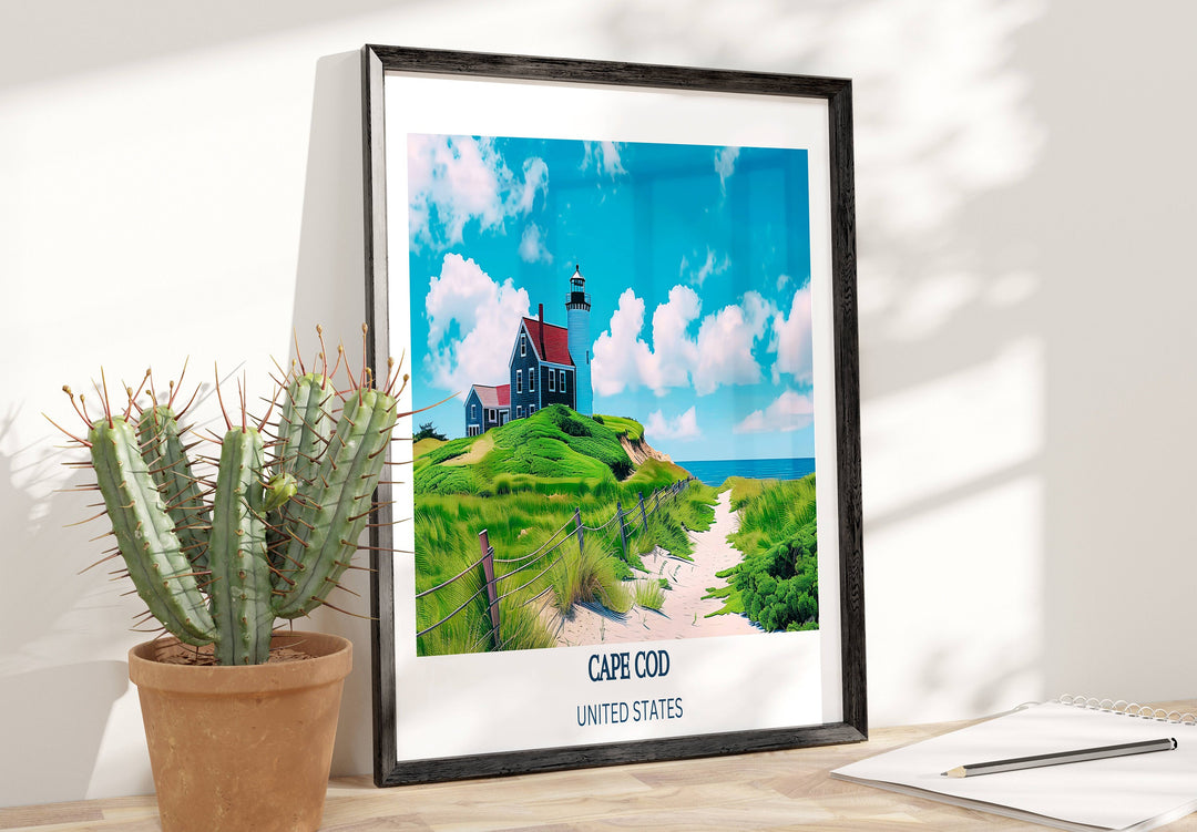 Our Glamorous Cape Cod travel print will consistently impact your living space by turning it into a cool and elegant place. Anyone who loves art or traveling would immediately become a big lover of this fantastic artwork.