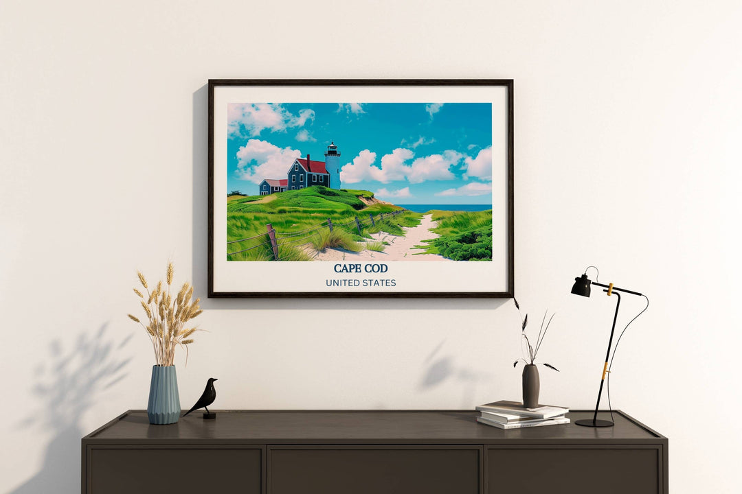 Our Glamorous Cape Cod travel print will consistently impact your living space by turning it into a cool and elegant place. Anyone who loves art or traveling would immediately become a big lover of this fantastic artwork.