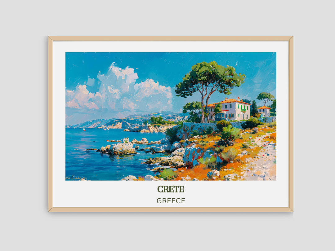 Our Glamorous Crete Travel Print will consistently impact your living space by turning it into a cool and elegant place. Anyone who loves art or travelling would immediately become a big lover of this fantastic artwork.