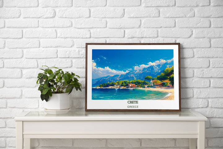 Our Glamorous Crete Travel Print will consistently impact your living space by turning it into a cool and elegant place. Anyone who loves art or travelling would immediately become a big lover of this fantastic artwork.