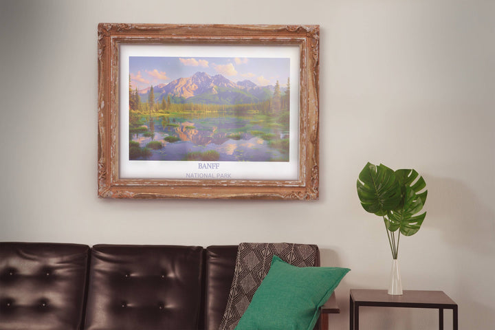 Our Glamorous Banff National Park Travel Print will consistently impact your living space by turning it into a cool and elegant place. Anyone who loves art or traveling would immediately become a big lover of this fantastic artwork.