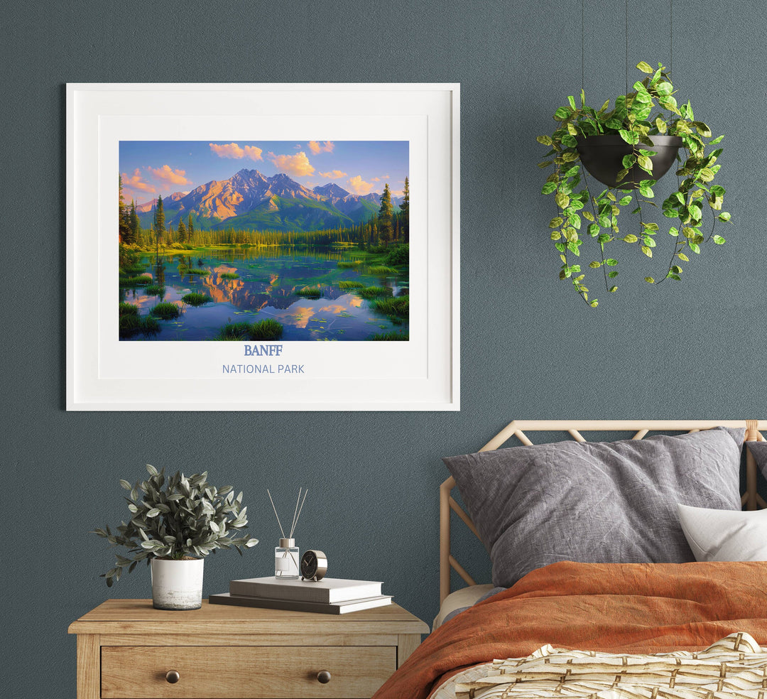 Our Glamorous Banff National Park Travel Print will consistently impact your living space by turning it into a cool and elegant place. Anyone who loves art or traveling would immediately become a big lover of this fantastic artwork.