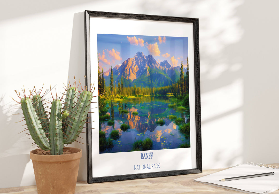 Our Glamorous Banff National Park Travel Print will consistently impact your living space by turning it into a cool and elegant place. Anyone who loves art or traveling would immediately become a big lover of this fantastic artwork.