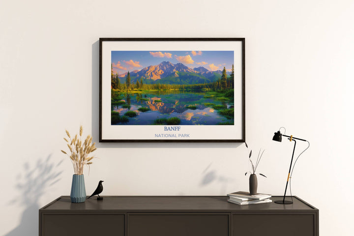 Our Glamorous Banff National Park Travel Print will consistently impact your living space by turning it into a cool and elegant place. Anyone who loves art or traveling would immediately become a big lover of this fantastic artwork.